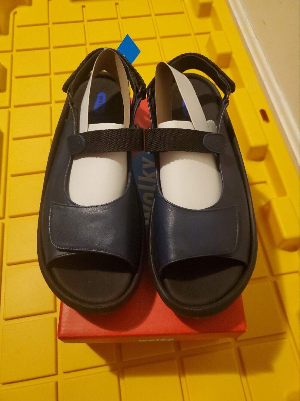 Wolky Women's Jewel Vegan Leather Blue Sandals